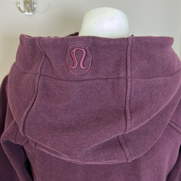Lululemon Scuba Full Zip Hoodie Sweatshirt Fleece Pockets Plum Sz 6 - Picture 6 of 12